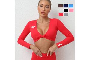 Seamless Sexy Long Sleeve Women's Yoga Top Breathable Fitness Crop Tank Quick Dry for Cross Sportswear-for Running and Gym Use