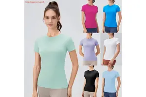 Dropshipping Shopify Products 2025 Women Quick Dry Gym Running Sportswear Tight T-shirts Yoga Top