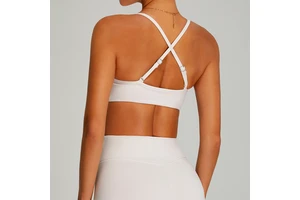 Beauty Back Yoga Top Running Gym Fitness Sports Vest High Impact Quick Dry Nude Breathable Strappy Women Yoga Bra