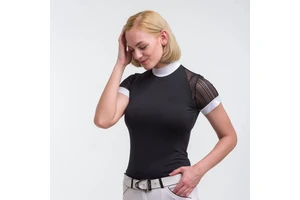 Plus Size Women Spandex/Polyester Stretch Breathable Anti-Wrinkle O-Neck Collar Full Sleeve Slim Fit Logo Button Elegant Casual