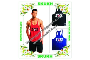 2015 Yihao Factory Summer Printed Reversible Windproof Sexy Backless Men's Gym Yoga Tank Top Lightweight Breathable Four-Way