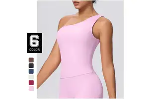 JY Tank Top Customized Regular Seamless Four-Way Stretch Quick Drying Yoga Vest Fold Sleeveless Workout Gym Wear Spandex/Nylon
