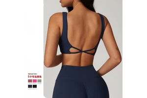 Wholesale Naked Feel Skinny Workout Tops Gym Bra Sexy Beautiful Back Fitness Yoga Bra Women High Impact Sports Bra