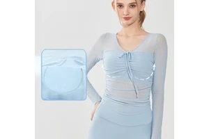 Gale Active Japan: Longline Sports Bra Built on Polyester/Spandex Tricot Knit