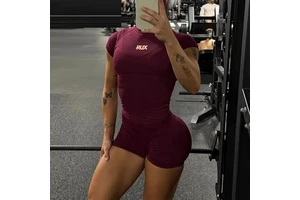 Custom Logo Women Short Sleeve Solid Spandex/Nylon Yoga Workout Crop Top OEM/ODM Gym Seamless Lightweight Longline Shirts