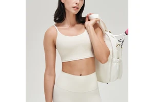 Women's Breathable High Strength Shockproof Sports Bra with Removable Pads U-Neck Design Yoga Sling for Fitness Running Gym