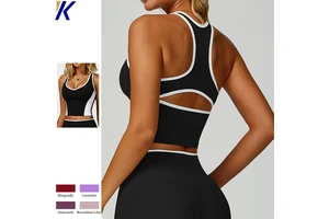 Contrast Binding 2026 Custom Female Training Yoga Bra Clothes Running Tank Top Gym Fitness Women Slim Fit Custom Logo Singlets