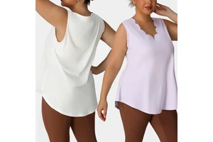 YIYI Summer Plus Size Women Yoga Top Loose Sleeveless Flower V-neck Sports T-shirt Comfortable Breathable Women's Yoga tank Top
