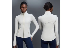 Roregal 2025 Running Sportswear Breathable Slim Long Sleeve Thumb Hole Gym Fitness Sports Tops Women's Zipper Yoga Jacket