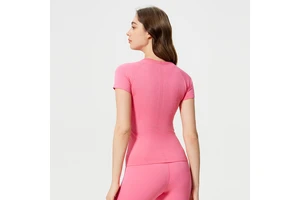 2025 Seamless Short Sleeve Round Neck Yoga Sportswear Workout Gym Wear T-shirts Tops for Girls Women