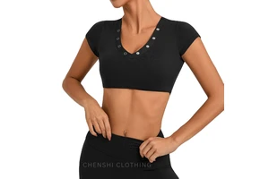 Top Women Slim Fit Activewear Shirt Soft Stretch Gym Sportswear Breathable Yoga Fitness Outdoor Training Athletic Workout Top