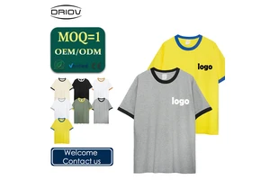High Quality Round Necks Ringer Tee Shirt Design Two Tone 100% Coton Blanks Cotton Unisex Ringer t Shirt Women