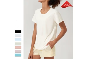 Wholesale Custom 2022 Loose Fit Nude LuLu Yoga Top Sport T Shirt Quick Dry Stretch Women Gym Fitness T-shirt