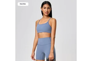 DW399 Active Sports Yoga Bra Cross Back Breathable High Support Removable Chest Pad Printed Spandex/Nylon Fitness Running Europe