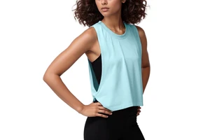 Vintage Short Loose Sleeveless Blouse Sports Vest Women's Summer Lightweight Breathable Running Yoga Fitness Top