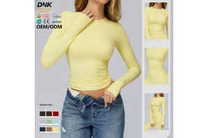 Custom Wholesale Quick Dry Slim Fit Yoga Wear High-intensity Fitness Tops Pilates Running Sports Long Sleeve Top