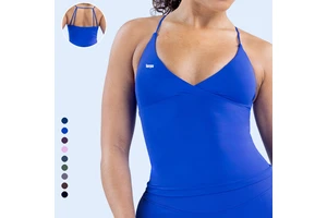 New Arrival V Neck Cross Back Seamless tank Top Women Sleeveless Yoga tank Top
