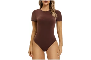ODM OEM Women's New Round Neck Versatile T-Shirt with Back Zipper Design Slim Fit Short Sleeve Top