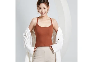 Women Sleeveless Built-in Bra Camisole-Racerback Padded Knitted Breathable Casual Eco-Friendly Tank Top Summer Slim-Fit Layering
