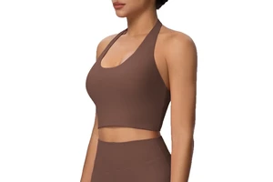 New Cross Border Beauty Back Halter Neck Vest Shockproof Breathable Nylon Spandex Tank Top for Running Fitness Yoga Women