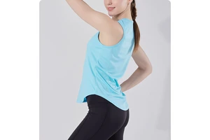 Women's Solid Crew Neck Tank Top Custom Logo Quick Dry Breathable Polyester Sports Vest for Women Gym Fitness Running Singlet