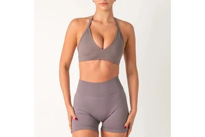 Custom Printed Quick Dry Women Sport Yoga Wear Gym Yoga Top High Impact Open Back Sport Bra Ladies Deep V Sports Bra Top