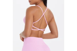 Custom Logo New Gym Top Fitness Sexy Thin Strap Open Cross Back Backless Yoga Sports Bra for Women Seamless and Breathable lulu