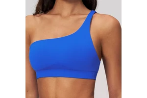 One Shoulder Breathable Yoga Gym Fitness Bra Solid Push Up Seamless High Support Women's Sports Bra Ropa Deportiva Mujer Summer