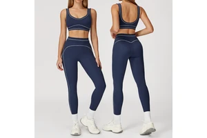 Fashion Double Shoulder Straps Ropa Deportiva Mujer Sportswear Fitness Activewear Yoga Gym Workout Sets For Women High Quality