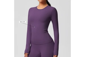 Wholesale Custom Quick Drying Lightweight Long Sleeve Shirt Soft Sweaty Stretchy Jogger Biker Running Fitness Sports Yoga Tops