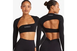 2025 New Arrival Workout Fitness Long Sleeve Padded Breathable Sportswear Custom Sports Yoga Women Gym Tops