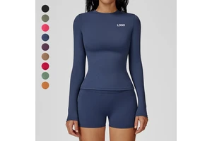 Women's Slim Fit Compression Shirt Breathable Long Sleeve Workout Tops Athletic Baselayer Quick Dry Gym Yoga Running T-Shirt
