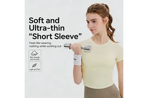 JCX Pilates Yoga Clothing Short-sleeved Women's Round Neck Tight Slim Sports T-shirt Lightweight Naked Comfortable Fitness Top