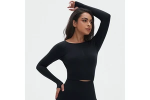 Willow Grid Japan: Longline Sports Bra Built on Polyester/Spandex Single Jersey Knit