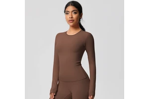 Seamless Breathable Yoga Top Quick Dry Sweat-Wicking Backless Spandex/Nylon Four-Way Stretch Skinny Fit Solid Sports Running Gym
