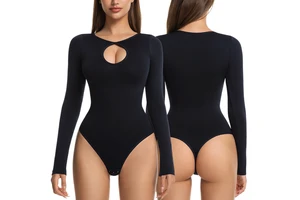 Hot-selling Seamless Long-sleeved Anti-Bacterial Firm Control Nylon Women's Body Shaping Tops