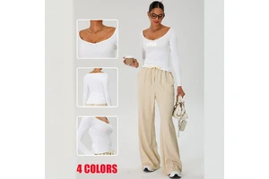Custom New Trend Wholesale Active Fitness Women Sports Wear Nude Feeling Quick Drying V Neck Long Sleeve Gym Yoga Top For Women