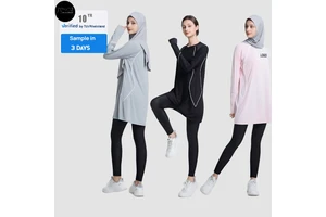 Wholesale Modest Long Sleeve Sport Top - Quick-Dry Muslim Gym Wear for Yoga & Outdoor Fitness Conservative Activewear for Women