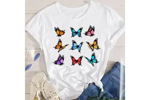 Womens Plus Size Light Classic Fit Short Sleeve O-Neck Graphic T-Shirt Casual Soft Breathable Casual Stretchy Graphic TOPS Tee