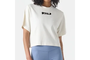 Custom LOGO Modal Cotton Oversize Fit Cropped Tee Crew Neck Short Sleeve Casual Athletic Yoga Tops Running Jersey 200g Summer