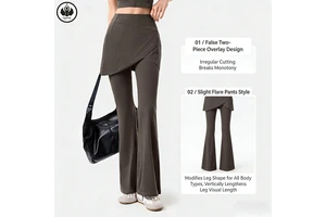 QUMOR Women's High-Waisted Flared Leg Yoga Pants Elastic Waist Four-Way Stretch Breathable Full Length Spandex/Nylon Fitness Gym