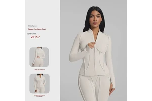 High-End Women's Breathable Plus Size Long-Sleeved Yoga Jacket Zipper Stand-Up Collar Four-Way Stretch Windproof for Sports