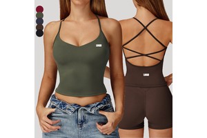 Buttery Soft Breathable Yoga Tank Top Cross Back Moisture Wicking Skinny Fit Workout Vest for Women Outdoor Running Gym Fitness