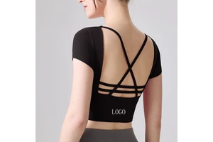 Women's Sports T-Shirt Yoga Top for Fitness Quick Drying Round Neck Sports Women's Slimming Running Outdoor Customized Logo