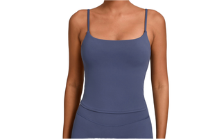 Women's Gym Activewear Four-Way Stretch Spandex/Nylon Bare-skin Wearable Camisole Padded Bust Fitness Workout Yoga Wear Gym Tops