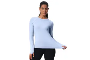 Women's Seamless Gym Athletic Shirts Long Sleeve Workout Tops Quick Dry Yoga Tops-Lightweight & Breathable