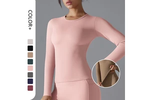 Regular Fit Women's Breathable Long Sleeve Sports T-shirt Quick Dry Yoga Running Fitness Top