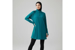 Stylish Modest Long Sleeve Muslim Top Thumb Holes for Women Eco-Friendly UPF50+ Lightweight Breathable Active Sports Wear