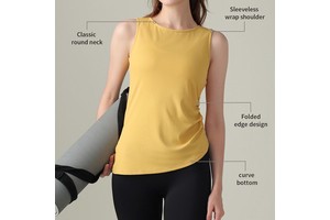 2 Ways to Wear Women's High Quality Gym Yoga Vest Customized OEM Logo Solid Pattern Workout Tank Top Sports Athletic Singlet