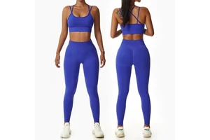 Custom Logo Hot Solid Color Fashion Activewear Clothing Sexy Yoga Sport Top Gym Wear Workout Women Yoga Gym Fitness Sets